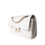 21S White Caviar Quilted Classic Flap Small Light Gold Hardware - Image 2