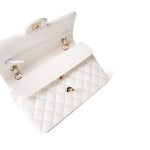 21S White Caviar Quilted Classic Flap Small Light Gold Hardware - Image 13