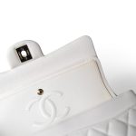 21S White Caviar Quilted Classic Flap Small Light Gold Hardware - Image 16