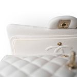 21S White Caviar Quilted Classic Flap Small Light Gold Hardware - Image 15