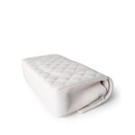 22p White/ Ivory Caviar Quilted Classic Flap Medium Light Gold Hardware - Image 12