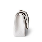 22p White/ Ivory Caviar Quilted Classic Flap Medium Light Gold Hardware - Image 14