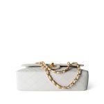 Vintage White Lambskin Quilted Classic Flap Medium Gold Hardware - Image 6