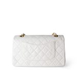 Vintage White Lambskin Quilted Classic Flap Medium Gold Hardware - Image 7
