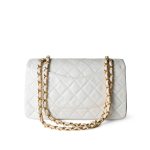 Vintage White Lambskin Quilted Classic Flap Medium Gold Hardware - Image 8