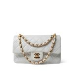 Vintage White Lambskin Quilted Classic Flap Small Gold Hardware - Image 15