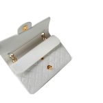 Vintage White Lambskin Quilted Classic Flap Small Gold Hardware - Image 16