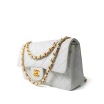 Vintage White Lambskin Quilted Classic Flap Small Gold Hardware - Image 9