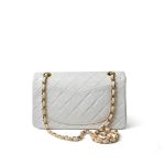 Vintage White Lambskin Quilted Classic Flap Small Gold Hardware - Image 12