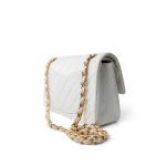 Vintage White Lambskin Quilted Classic Flap Small Gold Hardware - Image 3