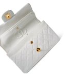 Vintage White Lambskin Quilted Classic Flap Small Gold Hardware - Image 9