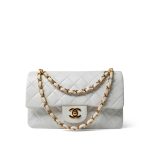 Vintage White Lambskin Quilted Classic Flap Small Gold Hardware - Image 14