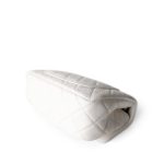 21B White Lambskin Quilted Mini Rectangular Pearl Crush Antique Gold Hardware - Image 10