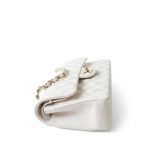 White Caviar Quilted Classic Flap Small Light Gold Hardware - Image 5