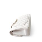 White Caviar Quilted Classic Flap Small Light Gold Hardware - Image 8
