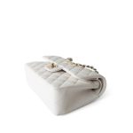 White Caviar Quilted Classic Flap Small Light Gold Hardware - Image 7