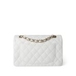 White Caviar Quilted Classic Flap Small Light Gold Hardware - Image 2