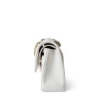 White Caviar Quilted Classic Flap Small Light Gold Hardware - Image 3
