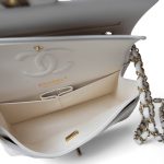 White Caviar Quilted Classic Flap Small Light Gold Hardware - Image 12