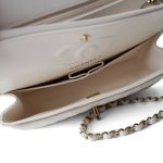 White Caviar Quilted Classic Flap Small Light Gold Hardware - Image 13