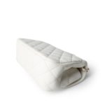 White Lambskin Quilted Crystal Top Handle Flap Light Gold Hardware - Image 6