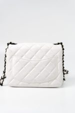 White Lambskin Quilted Mini Square Single Flap - Image 20