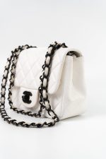 White Lambskin Quilted Mini Square Single Flap - Image 19