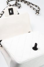 White Lambskin Quilted Mini Square Single Flap - Image 6