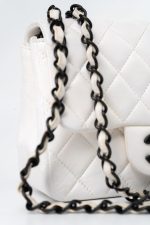 White Lambskin Quilted Mini Square Single Flap - Image 9