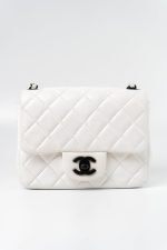 White Lambskin Quilted Mini Square Single Flap - Image 23