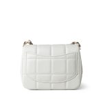 White Lambskin Resin Crystal Square Quilted Monacoco Mini Square Flap - Image 4