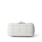 White Lambskin Resin Crystal Square Quilted Monacoco Mini Square Flap - Image 5