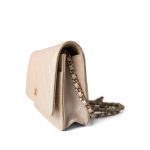 12P Pearly Beige Caviar Quilted Wallet on Chain WOC - Image 7