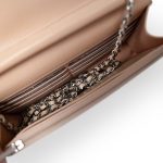 Beige Clair Caviar Quilted Wallet on Chain WOC Silver Hardware - Image 8