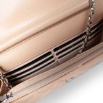 Beige Clair Caviar Quilted Wallet on Chain WOC Silver Hardware - Image 13
