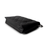Black Caviar Quilted Wallet on Chain Silver Hardware - Image 4
