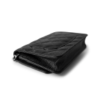 Black Caviar Quilted Wallet on Chain Silver Hardware - Image 5