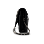 Black Caviar Quilted Wallet on Chain Silver Hardware - Image 3