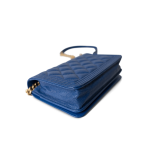 19A Blue Caviar Quilted Boy Wallet On Chain WOC Antique Gold Hardware - Image 11