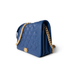 19A Blue Caviar Quilted Boy Wallet On Chain WOC Antique Gold Hardware - Image 13