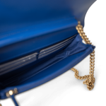 19A Blue Caviar Quilted Boy Wallet On Chain WOC Antique Gold Hardware - Image 7