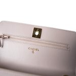 21B Light Purple Lambskin Quilted Trendy CC Wallet on Chain WOC - Image 11