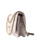 21B Light Purple Lambskin Quilted Trendy CC Wallet on Chain WOC - Image 10