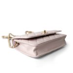 21B Light Purple Lambskin Quilted Trendy CC Wallet on Chain WOC - Image 8