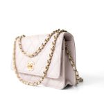 21B Light Purple Lambskin Quilted Trendy CC Wallet on Chain WOC - Image 3