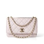 21B Light Purple Lambskin Quilted Trendy CC Wallet on Chain WOC