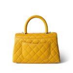 22A Yellow Caviar Quilted Coco Handle Small (Old Mini) Light Gold Hardware - Image 3