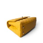 22A Yellow Caviar Quilted Coco Handle Small (Old Mini) Light Gold Hardware - Image 7
