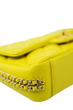 23C Neon Yellow Caviar Quilted Coco You Mini Flap Bag Light Gold Hardware - Image 7