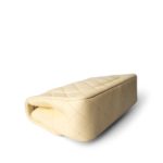 23S Light Yellow Lambskin Quilted Sweet Camelia Medium Single Flap Aged Gold Hardware - Image 5